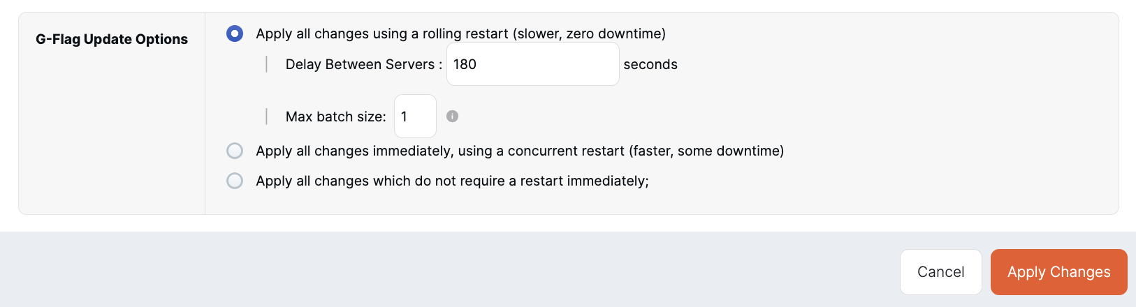 Rolling restart in batches